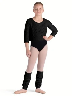 Sort striktrøje i bomuld til piger Bloch