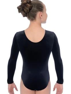 Sort velour gymnastikdragt piger The zone