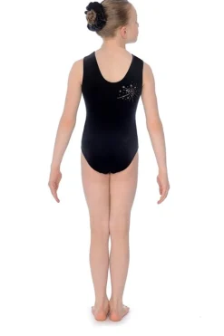 Sort velour gymnastikdragt piger The zone