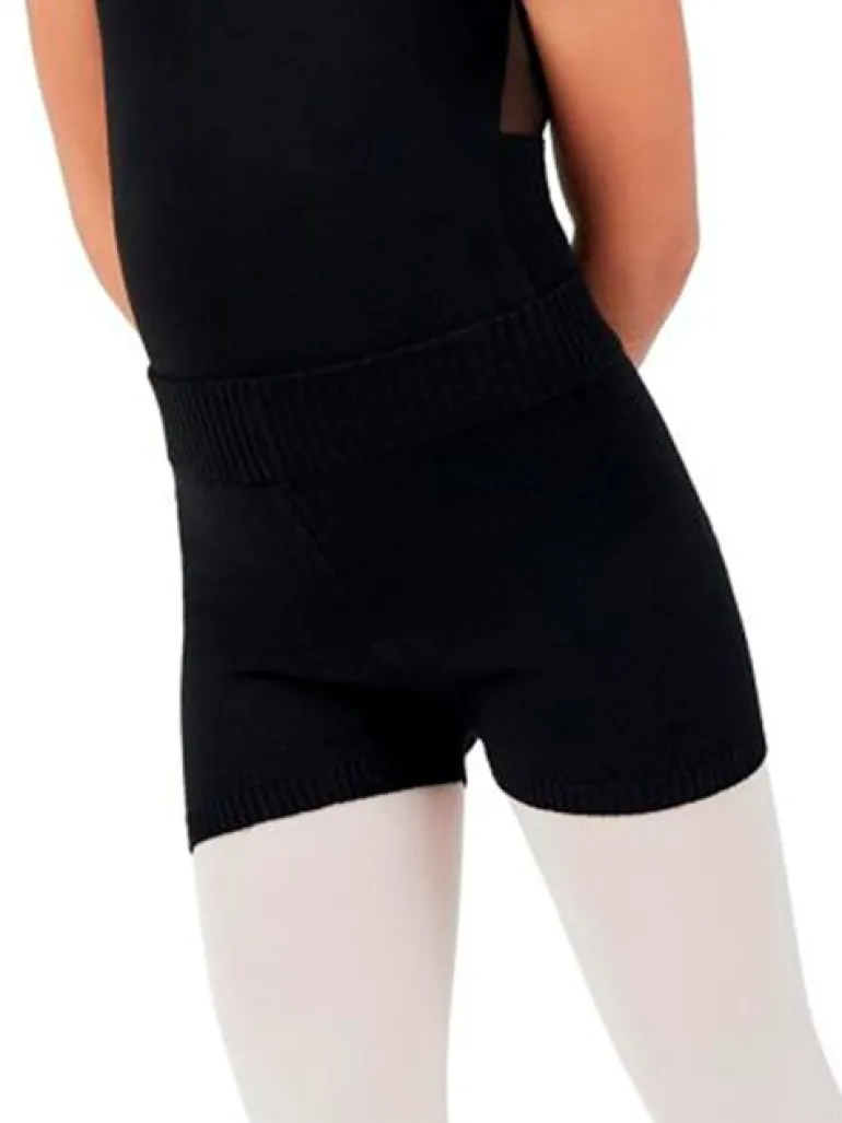 Sorte bløde strik shorts til piger Capezio