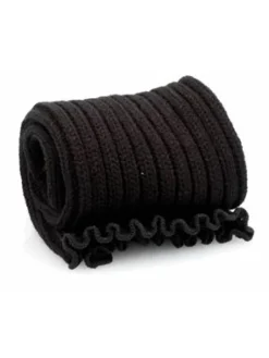 Sorte ribstrikket benvarmere til ballet og dans