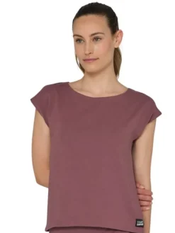 Tempsdanse dæmpet rødbrun t-shirt til al træning