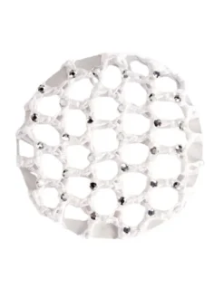 Wear Moi hårnet i hæklet hvid strik med flotte sten