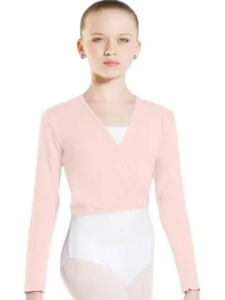 Wearmoi rosa slå om overdel børn ballet/gymnastik