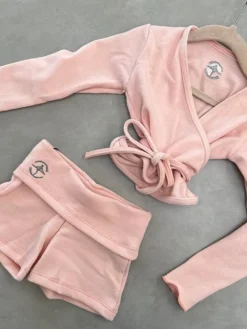 Wearmoi rosa slå om overdel børn ballet/gymnastik