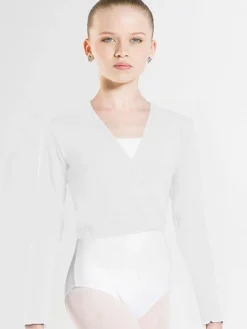 Wearmoi hvid slå om overdel piger ballet/gymnastik